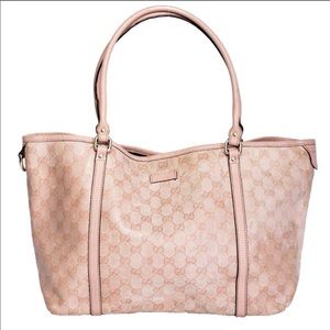 GUCCI Pink Coated Canvas Tote